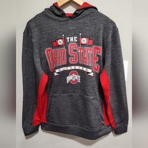 Ohio State Authentic Apparel Gray And Red OSU Logo Hoodie Size Medium